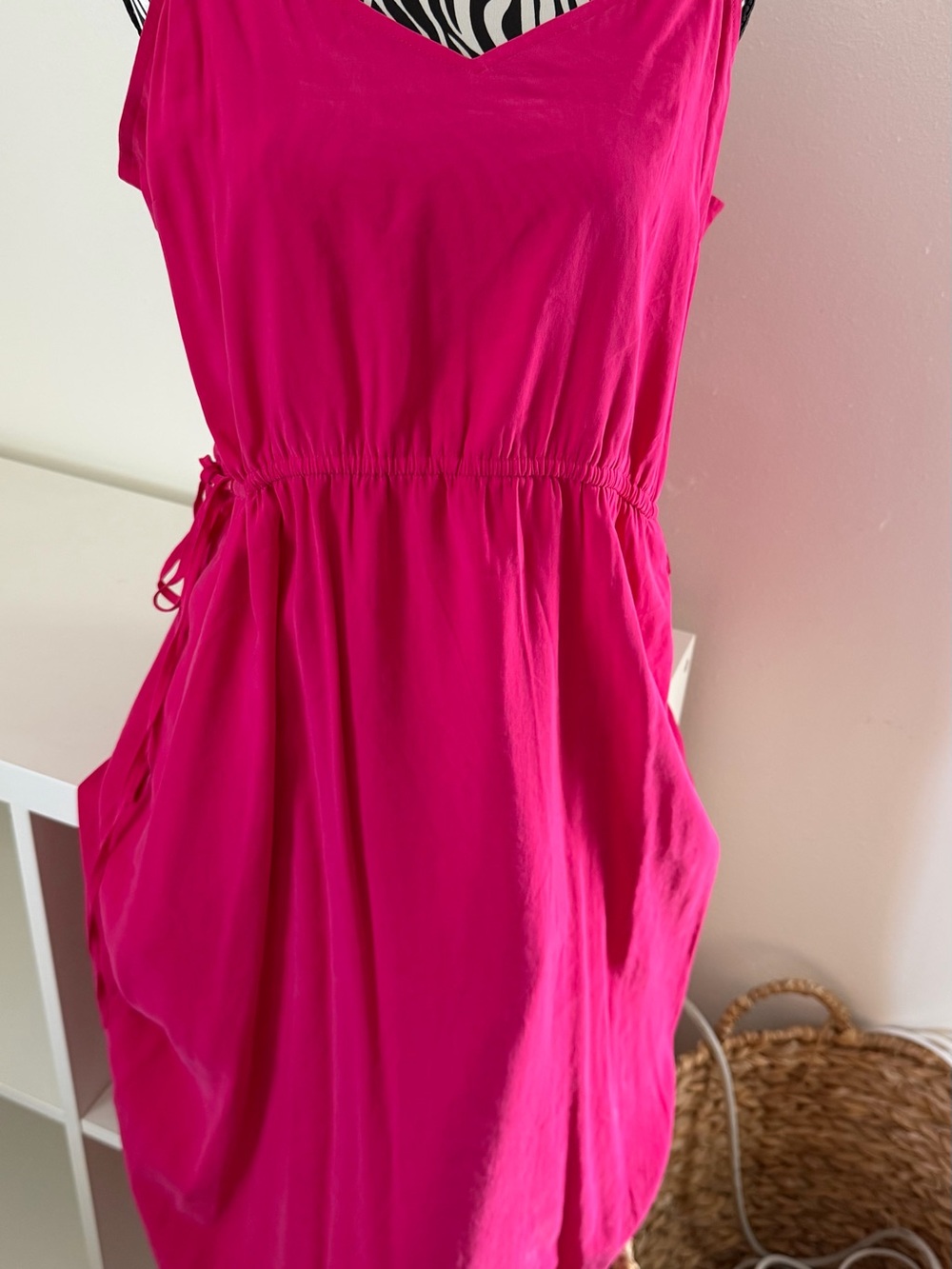 Universal Thread Hot Pink Sleeveless Dress with Zebra Lining